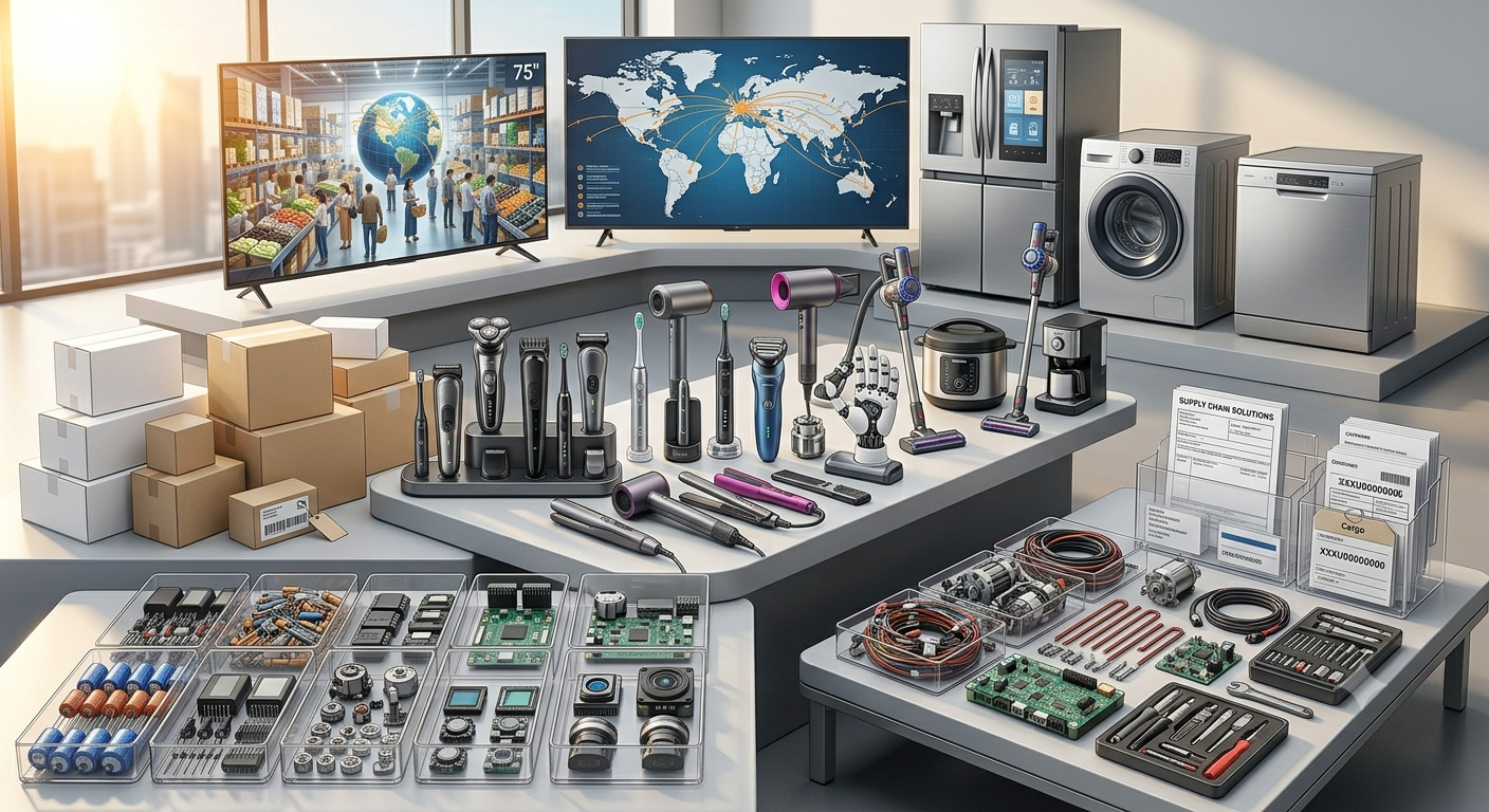 Home Appliances and Consumer Electronics — TVs, washing machines, spare parts